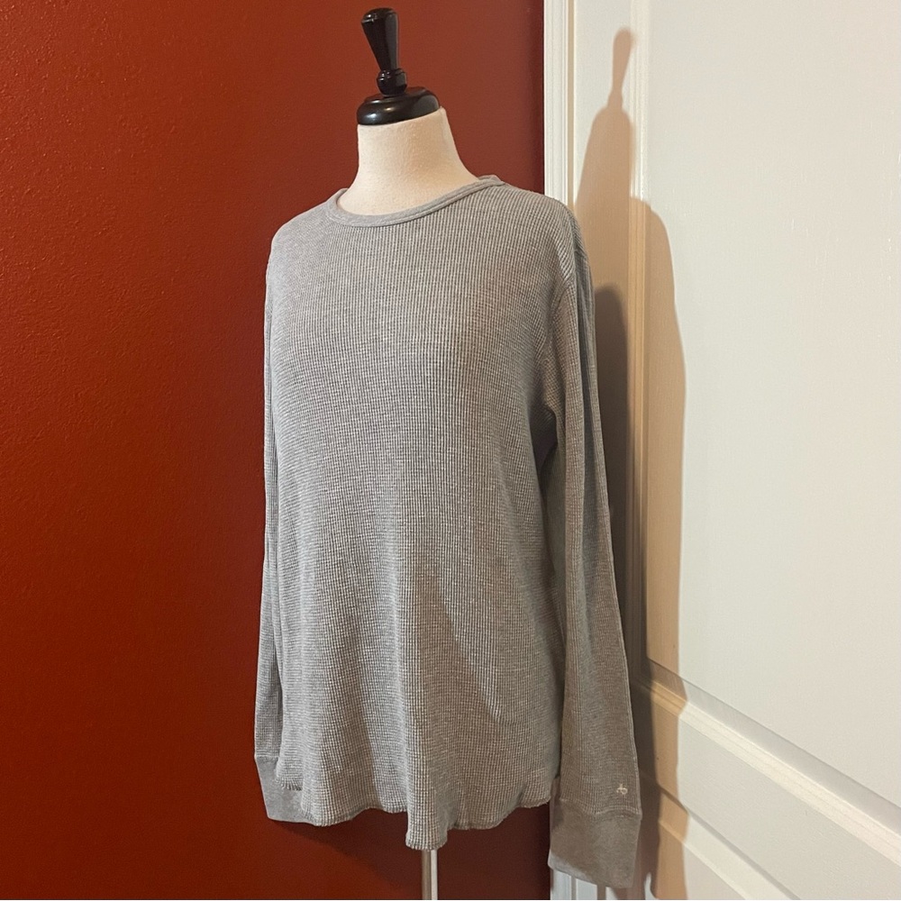 Rag & Bone Men’s Standard Issue Heather Gray Waffle‎ Long Sleeve Thermal Shirt